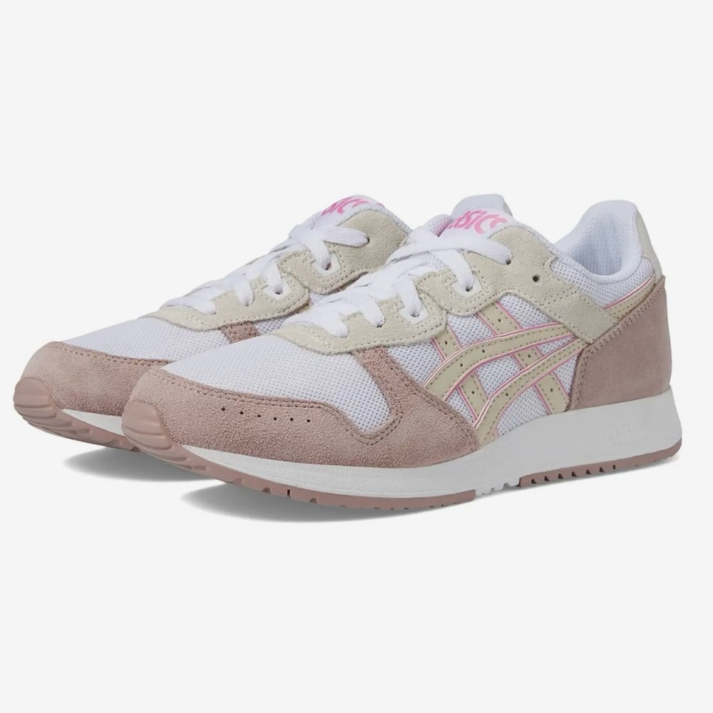 Asics Women's Pink White Suede Athletic Sneakers